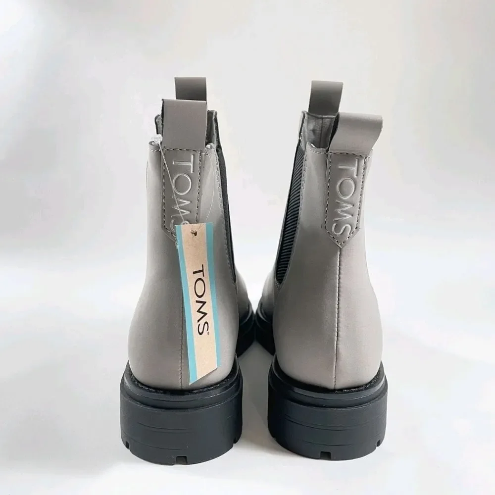 NEW TOMS Cement Skylar Nubuck Chelsea Gray Ankle Boots 6